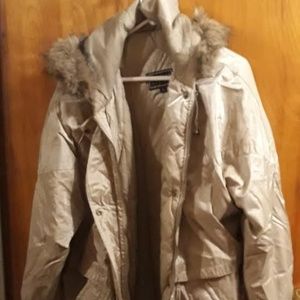 Karizma Women's Coat Tan With Hood Sz L
